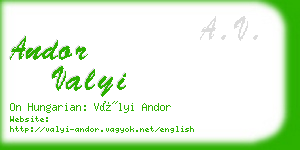 andor valyi business card